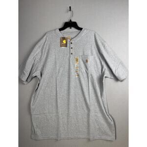 Carhartt Henley Shirt Mens 3XL Gray Original Fit Short Sleeve Pocket K84